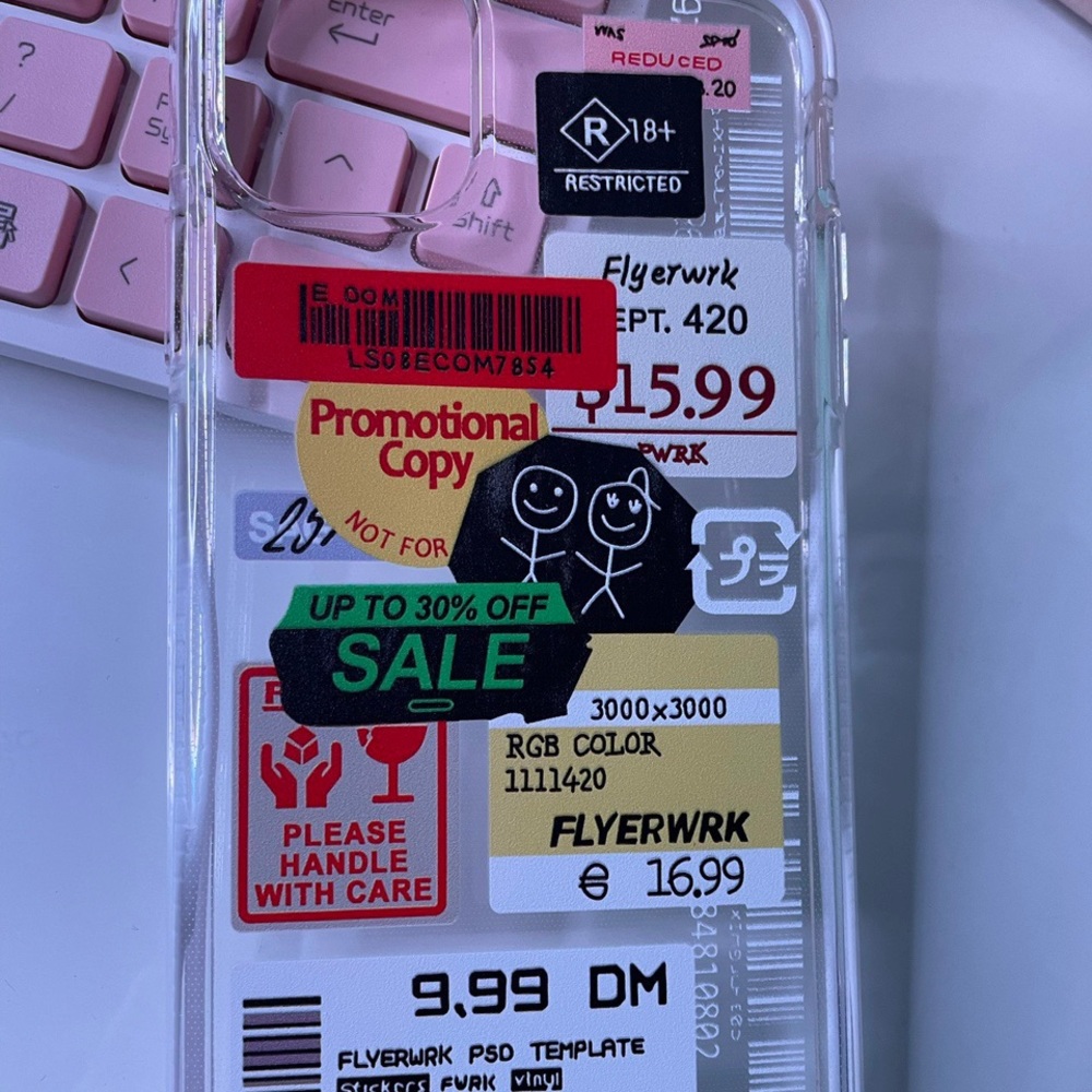 White Barcode Collage IPhone Case